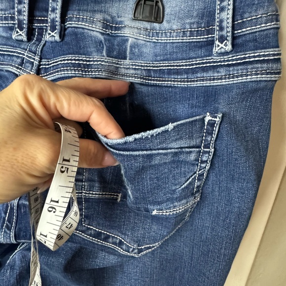 NWT - Women's Distressed Boot Cut Blue Jeans - Picture 4 of 7